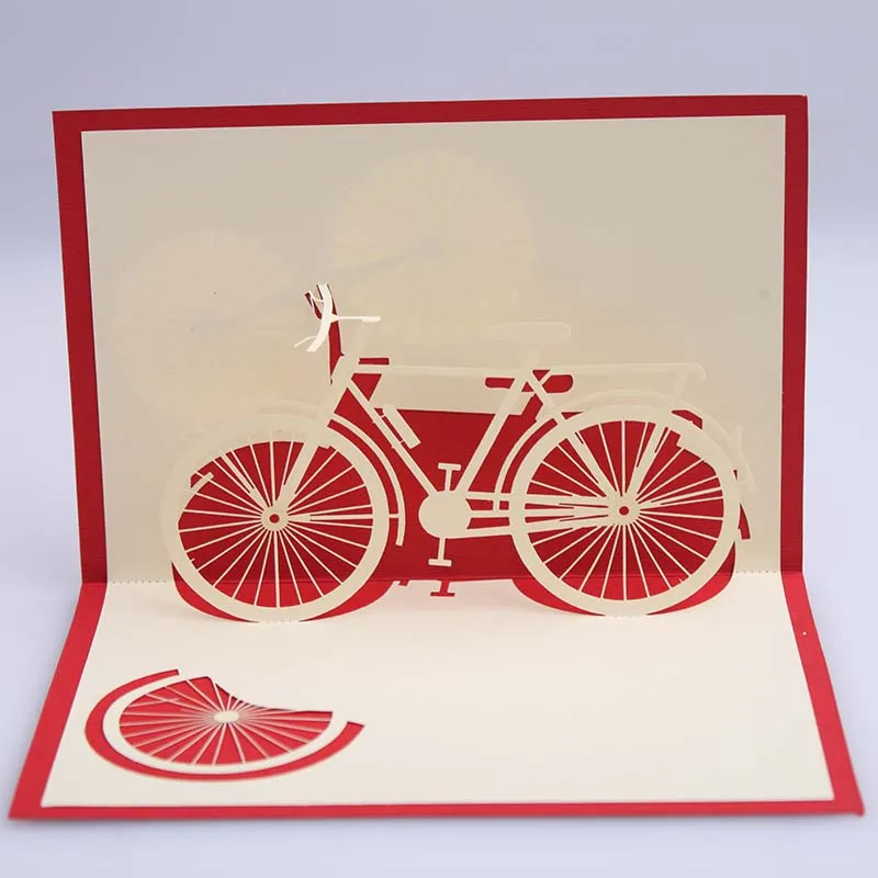 3d Pop Up Carte De Voeux A La Main Velo D Anniversaire Valentine De Paques De Noel Aliexpress