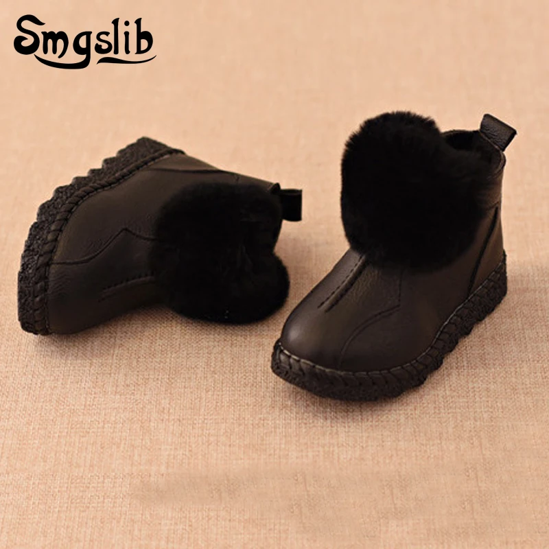 

Smgslib Winter Autumn Toddler Girls snow boots Kids Shoes Children Boys Martin Boots PU Leather baby waterproof rubber boots