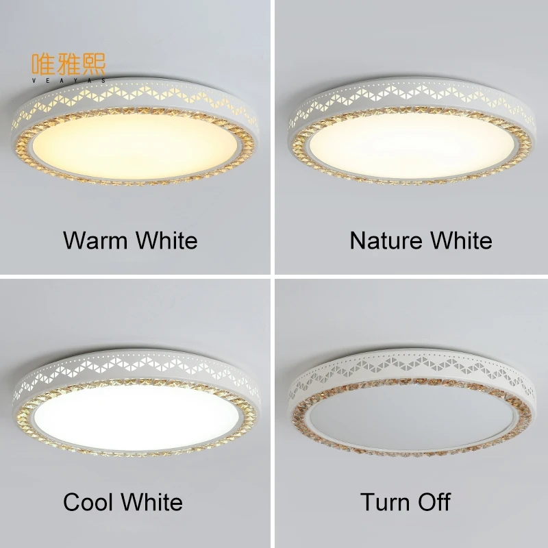 

Crystal ceiling lamp round surface mounted modern led ceiling lights light fixture indoor lighting