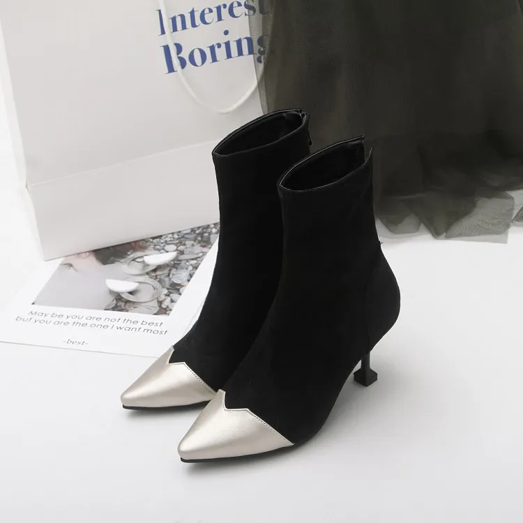 

Big Size 9 10 11-17 boots women shoes ankle boots for women ladies boots Matching color pointed rear zipper