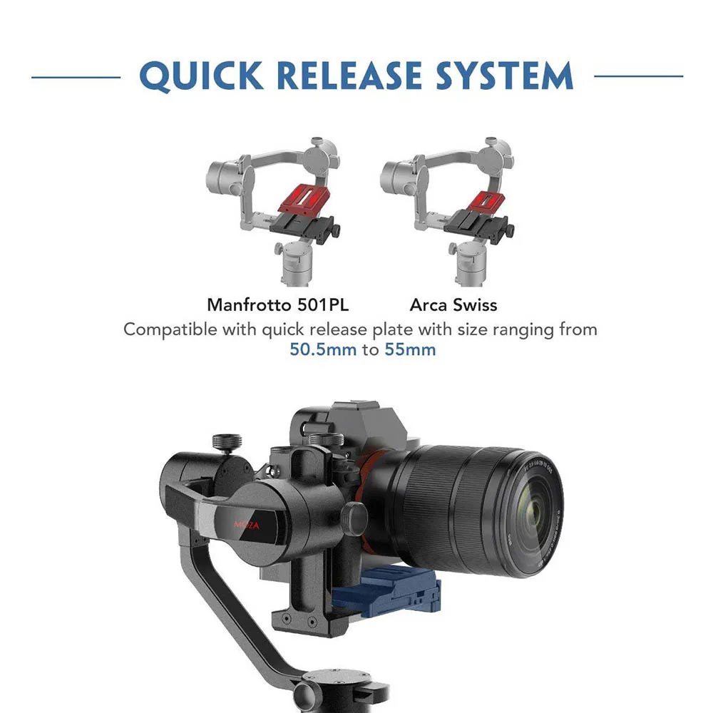 MOZA AirCross 3-х позиционный ручной карданный стабилизатор для sony A7 A7S A7R II A9 A99 A6500 Panasonic GH4 GH5 G85 G9 беззеркальных Камера