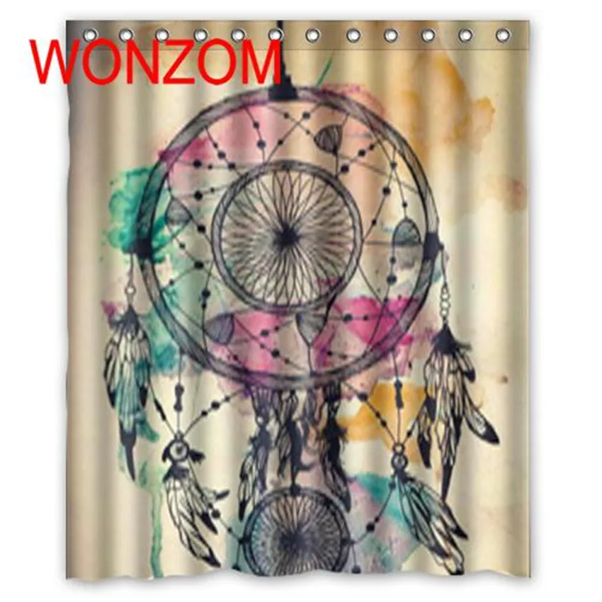 

WONZOM Dream Catcher Curtains with 12 Hooks For Bathroom Decor Modern Bath Waterproof Curtain 2017 New Bathroom Accessories