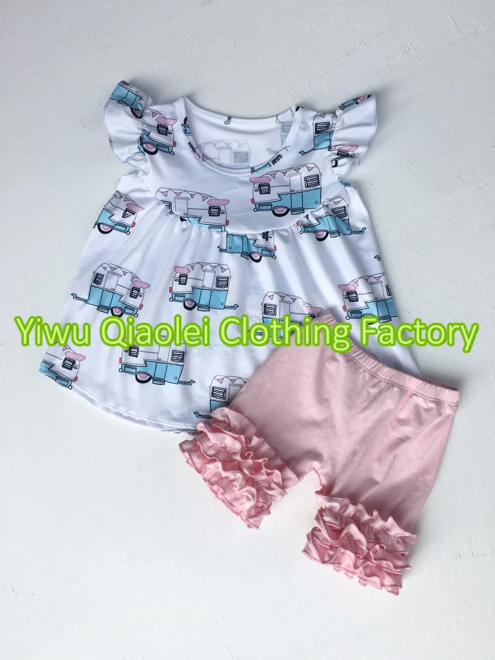 2017 Baby Girl Clothing Set Cute Tractor 2PCS Cloth Set Children Cloth