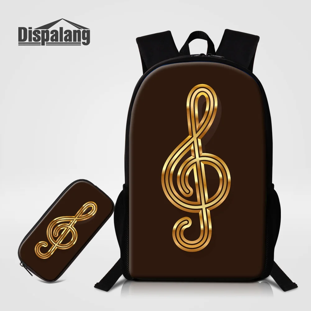 Dispalang 16 дюймов Большой Школьный рюкзак для подростков с музыкальной нотой Mochilas Escolar детский ежедневный рюкзак - Цвет: Светло-зеленый