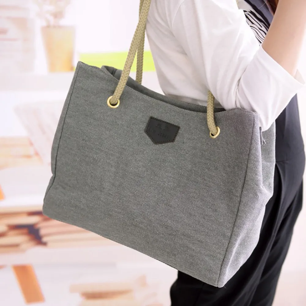 

Women Canvas Big Bag Trend Simple Shopping Bag Shoulder Bag
