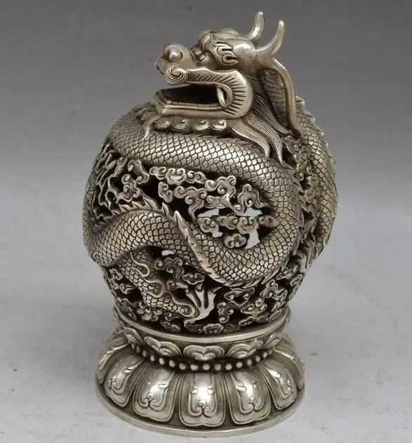 

Китайская коллекция archaize белый медный Дракон благовония горелка