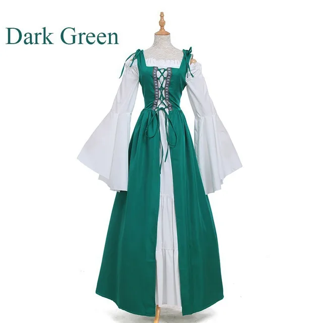 Adult Women Renaissance Medieval Irish Dance Costume St Patrick S Day Lacing Over Dress Maxi Gown Robe Clothing For Ladies S 5xl Aliexpress
