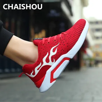 

CHAISHOU Spring Autumn fashion Casual Shoes for Men Flyknit Breathable Male sneakers adult Non-slip Comfortable Footwear F-293