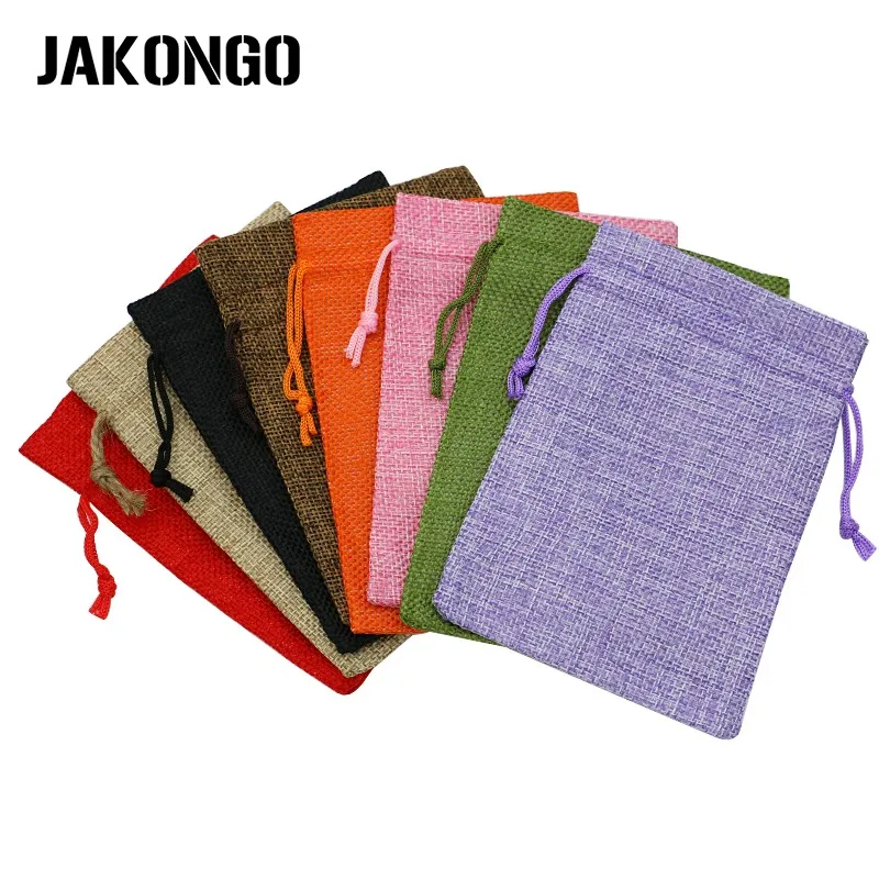 Мешочки для упаковки ювелирных изделий JAKONGO 8 шт./лот льняные подарочной 10x14 см |