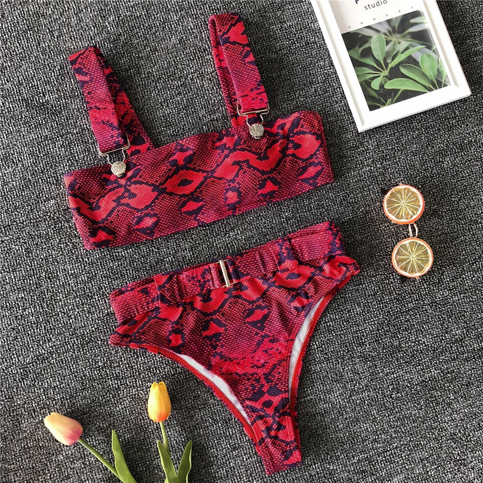 Women Swimsuit New Arrival Strap Bandeau Sexy Bikini Set Women Swimwear High Waist Bikini Women Bathing Suit