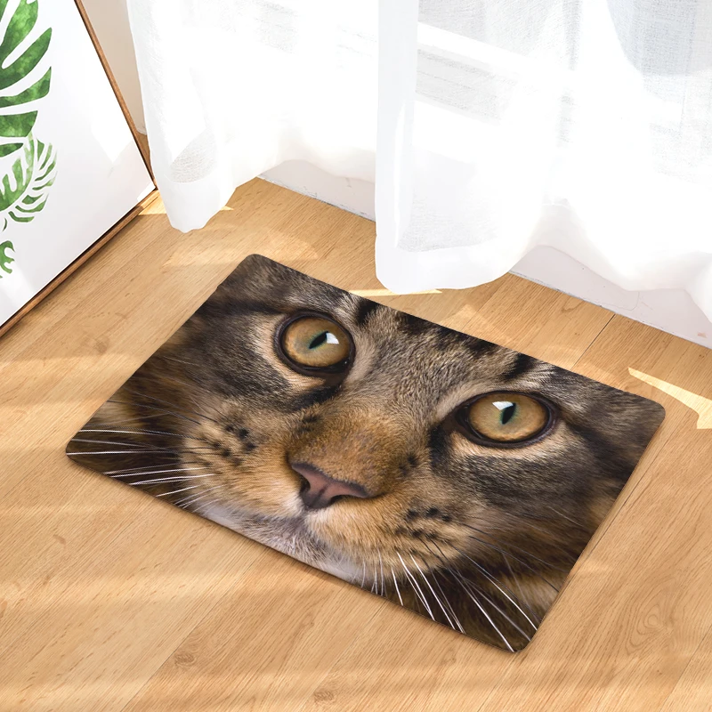 New Cat Mats Home Decor Cute Cats Carpets Non slip Kitchen Rugs for