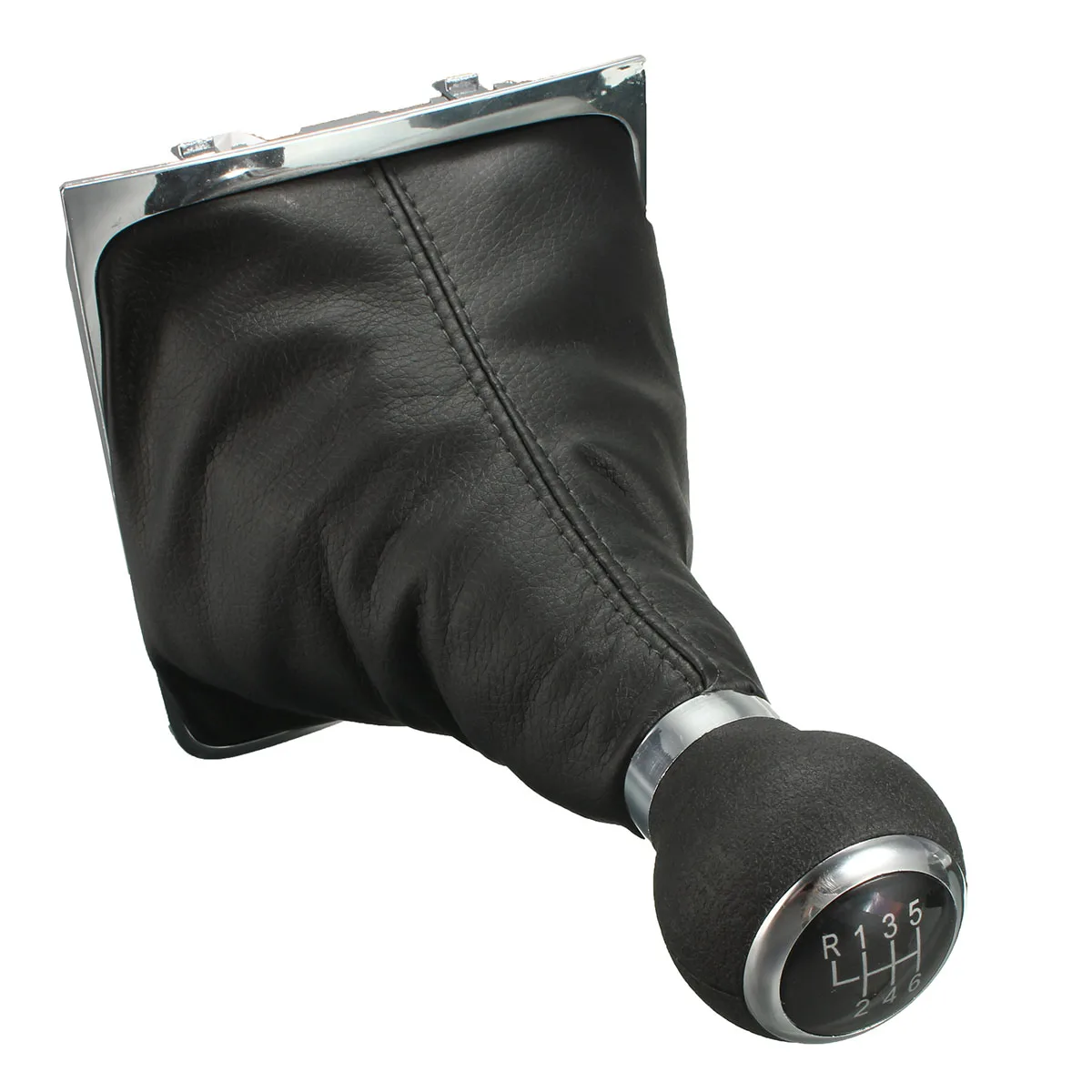 New 6 Speed Black PU Leather Gear Shift Stick Knob for VW Passat B6