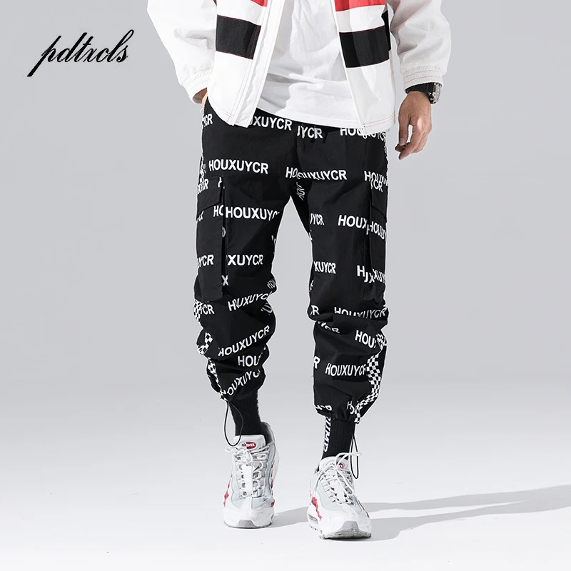 

Harajuku Japanese Style Letter Printed Fashionable Men's Jogger Trousers Hip Hop Autumn Casual Male Harem Pants Safari Style