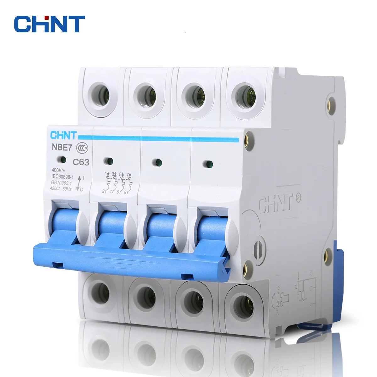 

CHNT 4P 63A Miniature Circuit Breaker Household Type C Air Switch Moulded Case Circuit Breaker