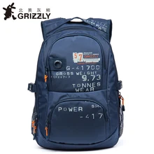 GRIZZLY, мужские холщовые рюкзаки для ноутбука, большая вместительность, Mochila для подростков, для мальчиков, многофункциональный рюкзак, школьные сумки, повседневные Рюкзаки