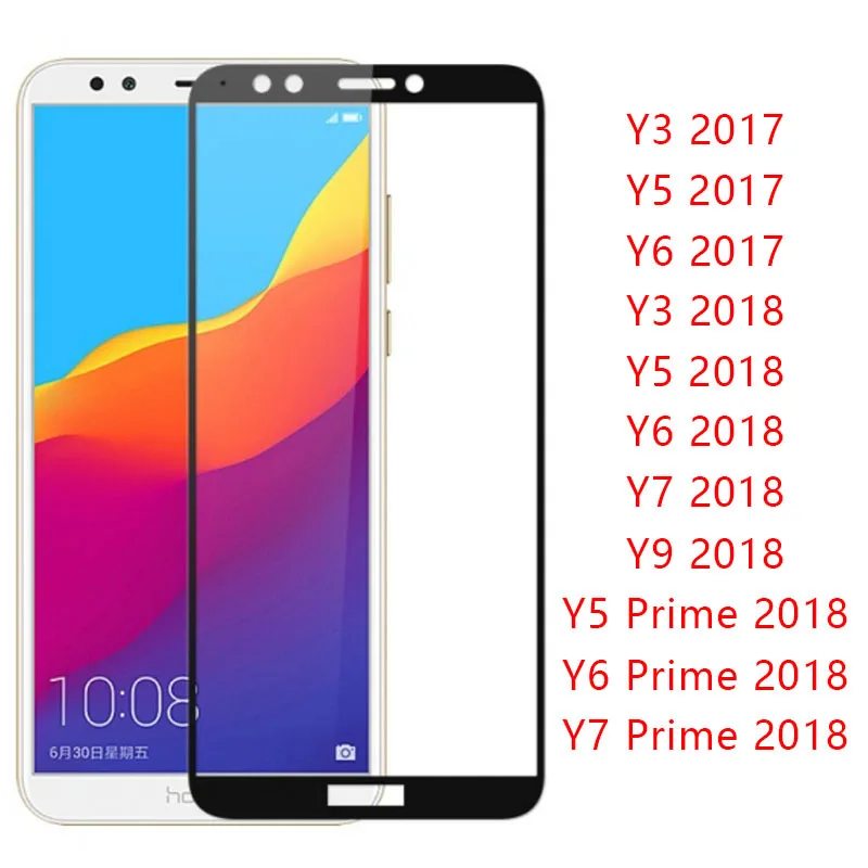 3D защитный Стекло для huawei Y3 Y5 Prime Стекло Y6 Y7 Prime закалённое защитное стекло на Y 3, 5, 6, 7, 9, 3y 5y 6y 7y 9y Экран протектор