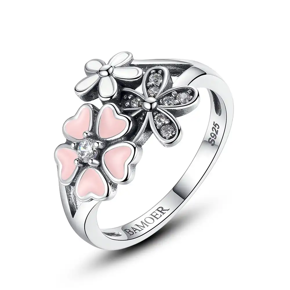 100 925 Sterling Silber Poetische Daisy Kirschblute Hochzeit Ringe Kompatibel Mit Original Wos Ring Schmuck Liebhaber Geschenk Bkr004 Ring Hochzeit 925 Sterling Silberhochzeit Ringe Aliexpress