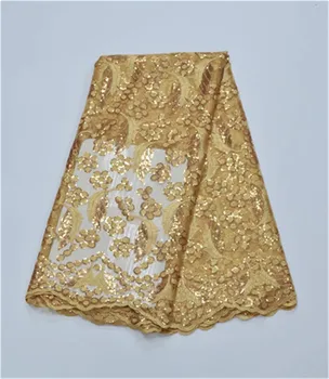 

High Quality African Lace Fabric Royal blue /Gold Swiss Voile Lace Wholesale Embroidery African French Lace Fabric Mesh Material