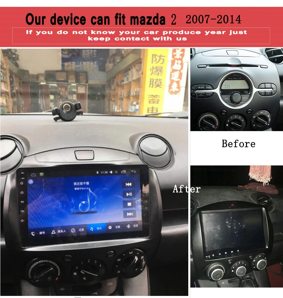 Flash Deal 9" HD Screen 2 din Android 9.0 Octa Core Car DVD Player for 2007-2014 MAZDA 2 mazda2 stereo radio GPS Navigation wifi sat nav BT 1