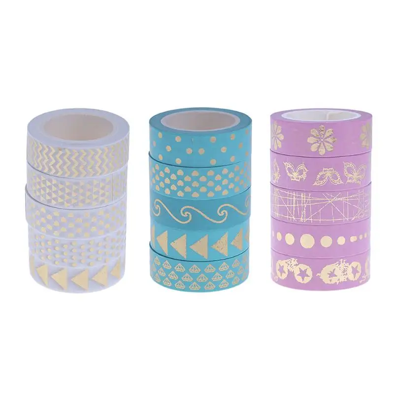 

ALLOYSEED 5pcs Cute and Gorgeous Foil Washi Tape Kawaii Stationery tapes DIY Decoration Lovely Stationery for Girls