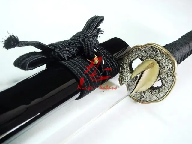 

battle ready japanese samurai ninja sword clay tempered 1095 high carbon steel sharpened blade