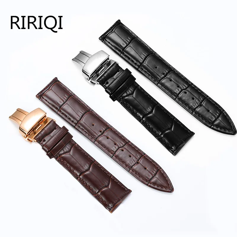 

Crocodile Leather Strap 16mm 18mm 20mm 22mm Strap Brown Black Butterfly Buckle Strap