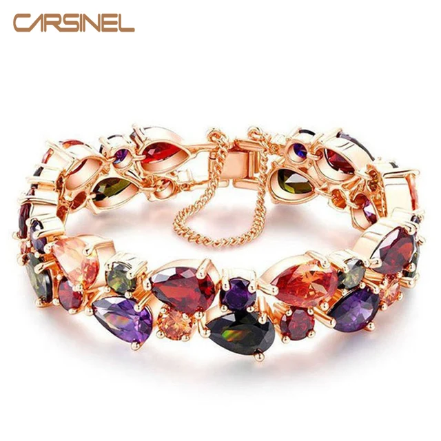 Fashion Luxury Children Anti Allergic Copper Bracelet Length 15cm Fashion Luxury Children Anti Allergic Copper Bracelet Length 15cm Blue Clear Stone Cubic Zircon For