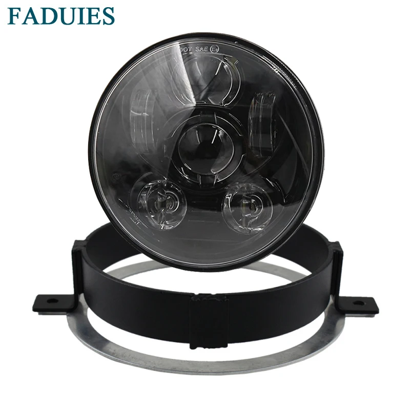 Honda VTX 5 34 LED Chrome Headlight Kit with Bracket and Hardware - Plug and Play - Daymaker (5) 5