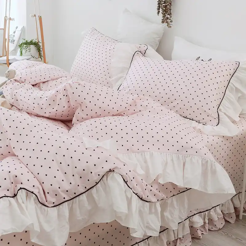 Luxury Princess Style 100 Cotton Bedding Set Ruffles Duvet Cover