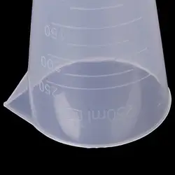 Новые и горячие 250 мл прозрачный пластик конический измерения чашки
