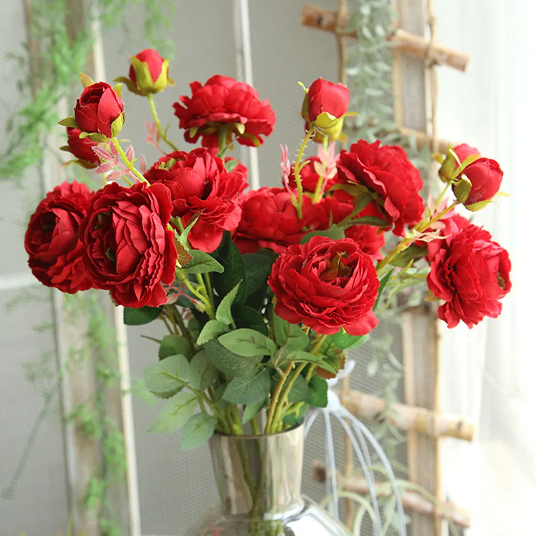 Flores artificiales Rosa peonía ramo para la decoración de la boda 3 cabezas peonías flores falsas decoración del hogar Flor de hortensia de seda Flores artificiales Rosa peonía ramo para la decoración de la boda 3 cabezas peonías flores falsas decoración del hogar Flor de hortensia de seda