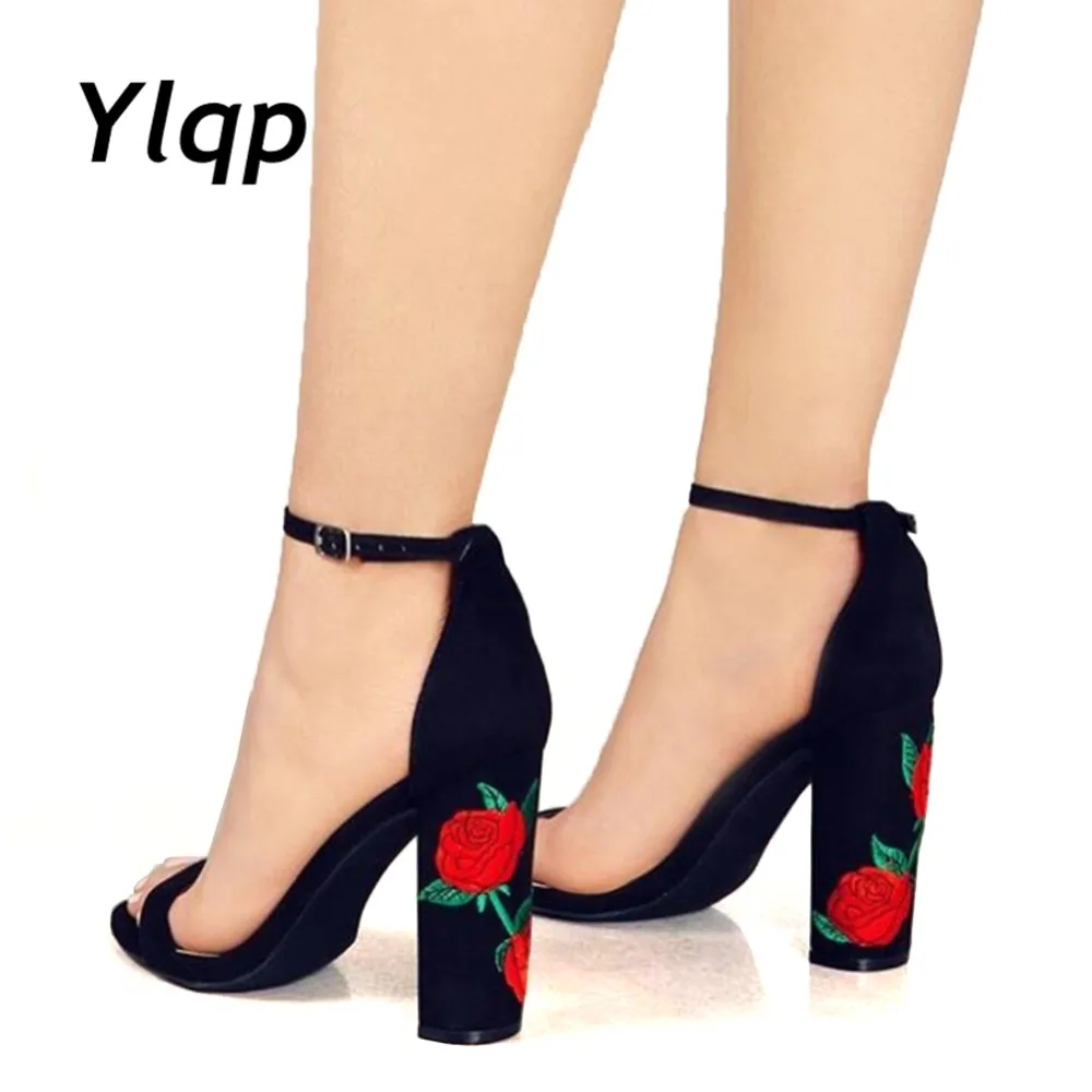 open toe square heels