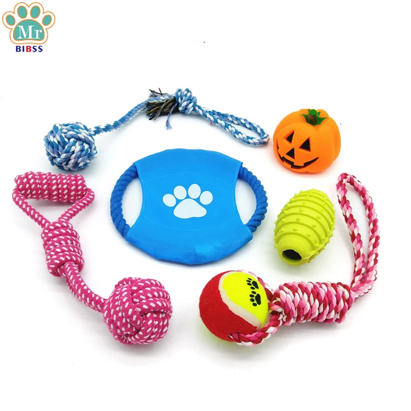 Buy Pet Cat Dog Toy Sets Cotton Rope funny Chew Toys Package combination Clean