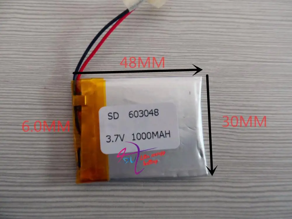 best battery brand 3.7V MP3 MP4 GPS 603048 polymer lithium wireless telephone 1000MAH | Электроника