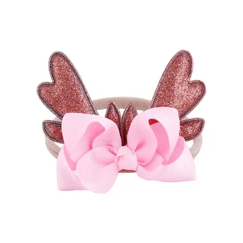 

Fashion Christmas Infant Baby Antlers Headband Hair band Dance Ballet 6 Colors New Colorful Hair Band Girl Bow Knot