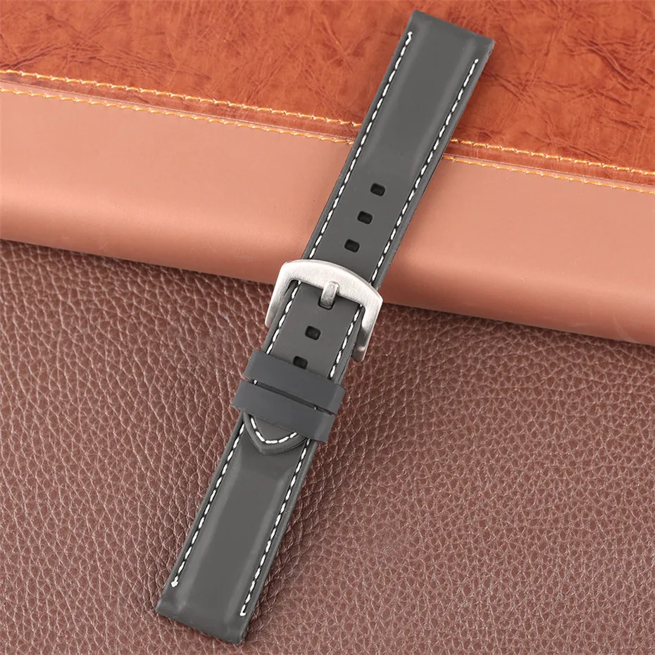 red white line balck silicone watchband23