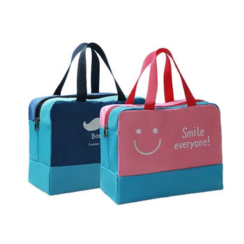 

Nylon Cosmetic Wash Organizer For Travel Storage Bag Dry Wet Separation Handbag Beach Bathing Bags Waterproof