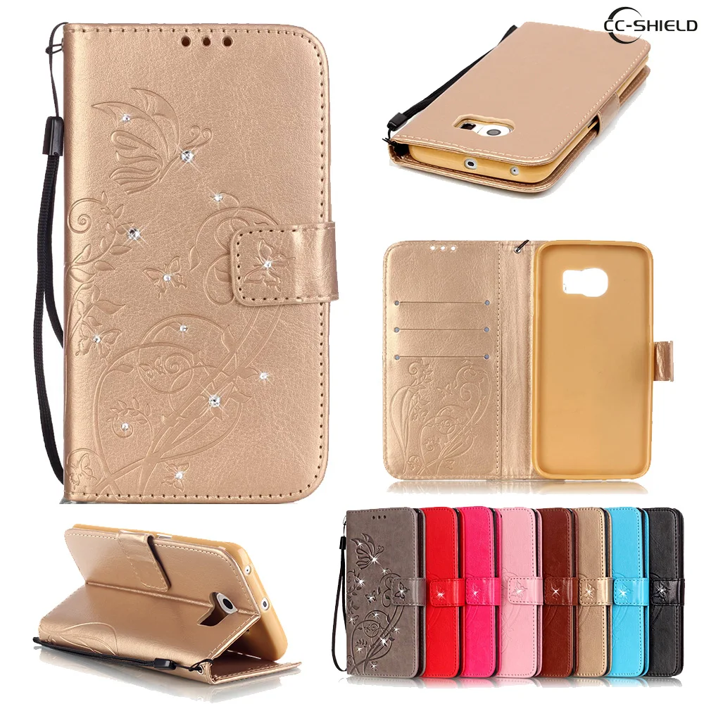 

Flip Case for Samsung Galaxy S6 S 6 Edge S6Edge Zero SM-G925F SM-G925J SM-G925Z SM G925F G925J G925Z Leather Diamond Phone Case