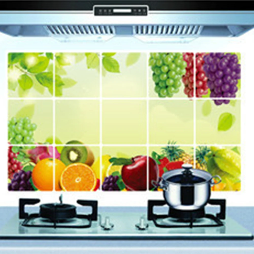 

PVC Foil Removable Decal Oil Proof Sticker Fruit Grape Paper Kitchen Decor