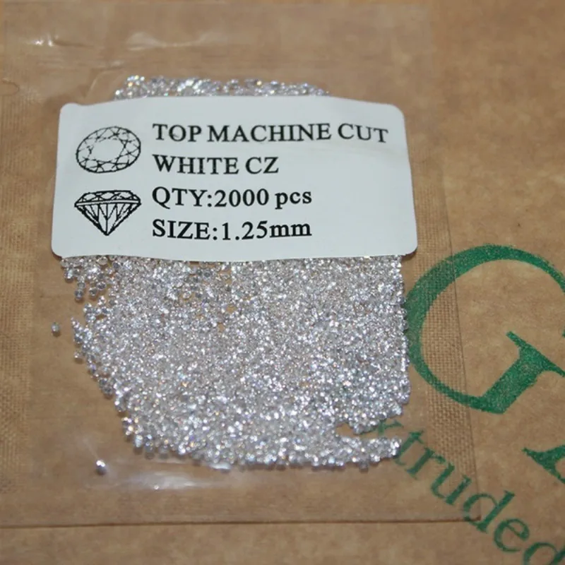 

New Cubic Zirconia White CZ ROUND CUT 1.25mm 2000pcs Premium Grade Loose GEMS STONES