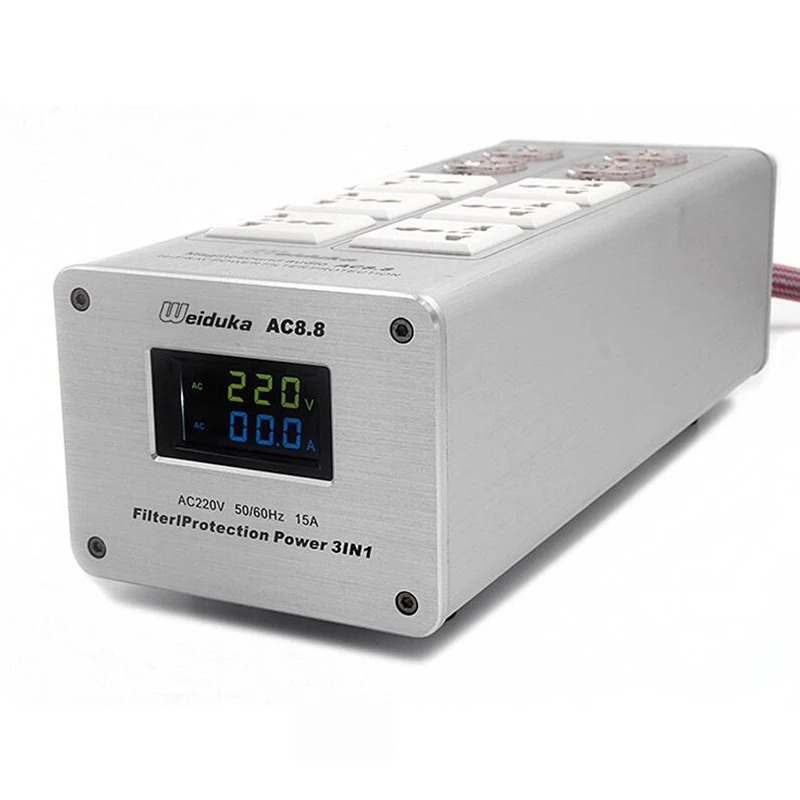 Upgraded AC8.8 Audio Dedicated Power Filter Purifier Fever Smart Audio Power Supply 110-250V AC Power Socket 3000W LED Display Y