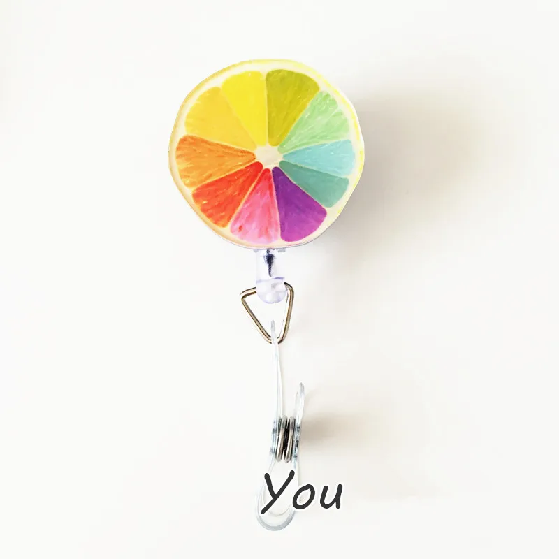 

Multi Lemon Kawaii Retractable Badge Reel For ID Bus Card Credit Card Key Badge Holder Office School Exhibition Supplies 1pcs