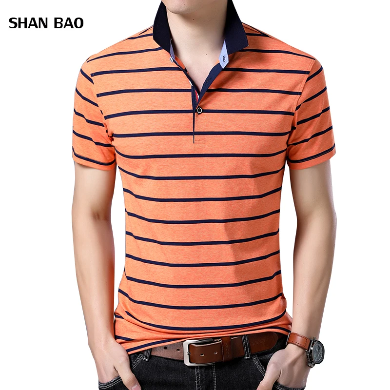 Polo Shirt Men 2018 Summer New British Style Slim Striped Cotton Short Sleeved Polo Men Brand 