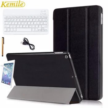 

Kemile For New iPad 2017 9.7 inch Case Ultra Slim Smart Cover Trifold Stand with Auto Sleep/Wake Function with 9" White Keyboard