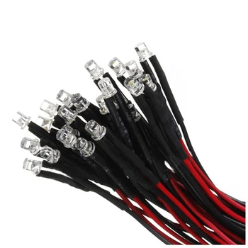 

DSHA 20CM 12V Wired For Light Emitting Diode Wiring LED Lot Size: 3mm Flat Top QTY:50Pcs