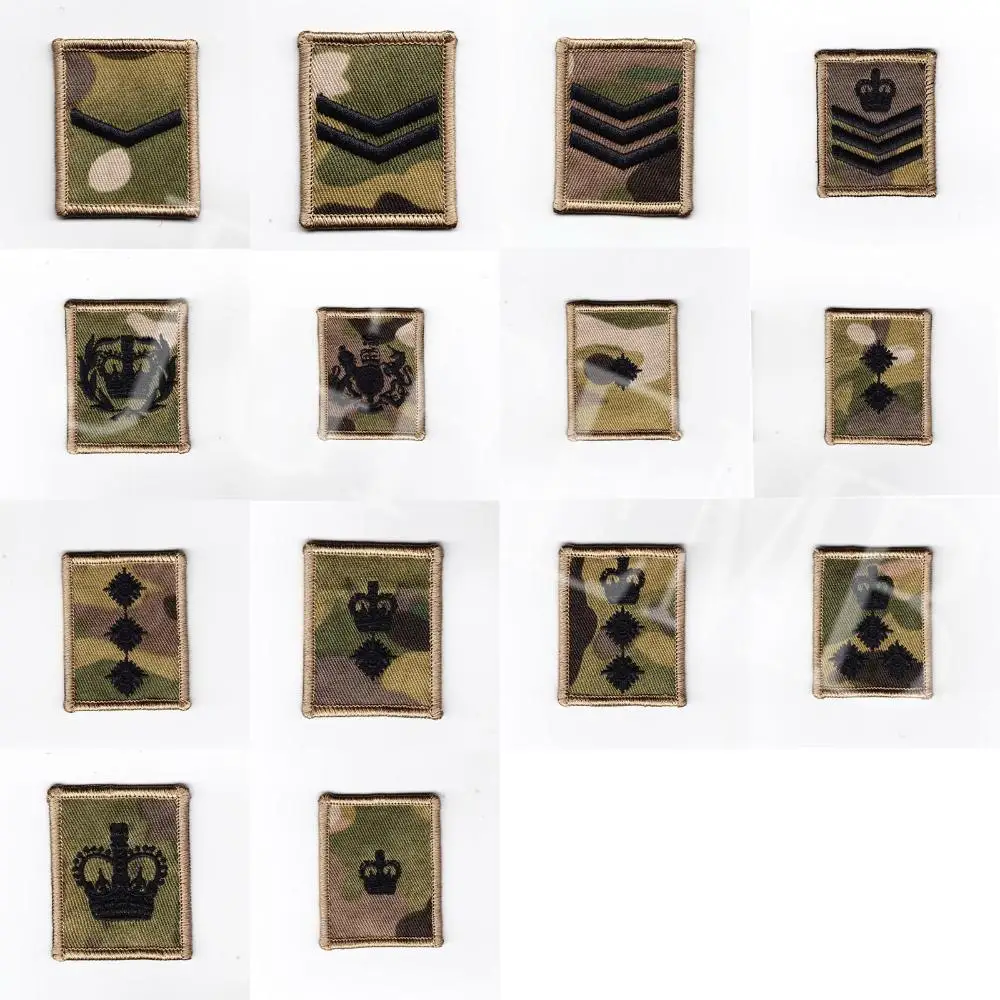 

Black design British Army Multicam MTP Rank Embroidery patch