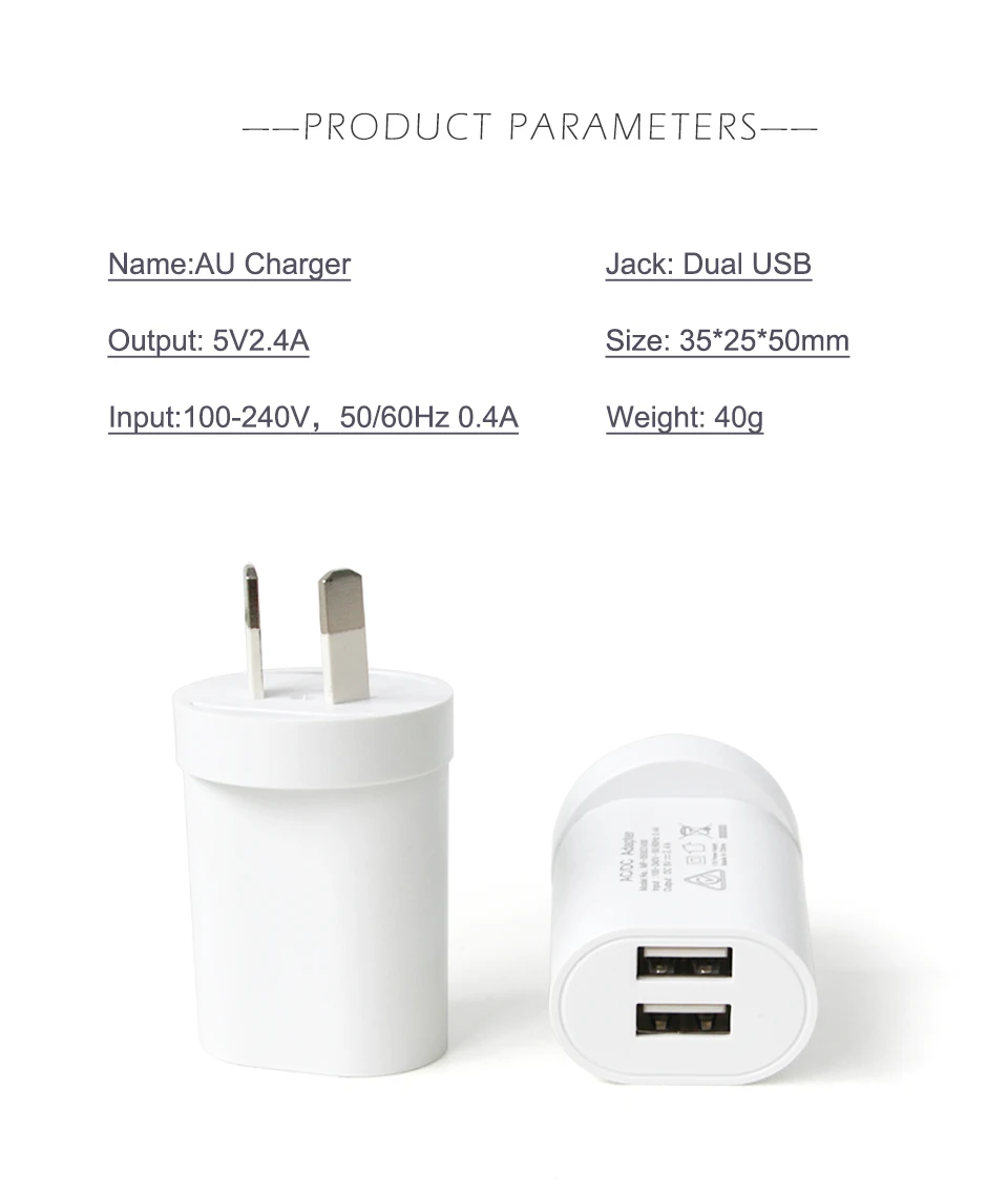 1 шт. AU адаптер штекер 5V2. 4A двойной USB зарядное устройство для смартфонов AC/DC адаптер путешествия в Австралии Новая Зеландия Аргентина