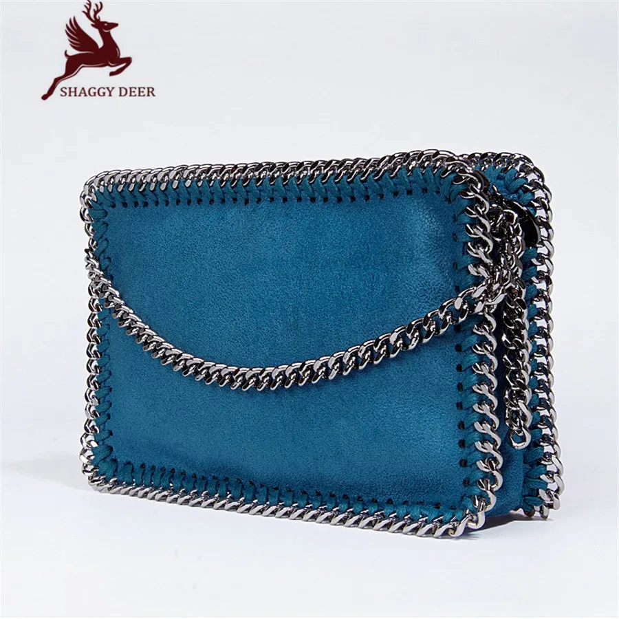 New High Quality PVC Shaggy Deer Mini Mobile Phone Key Purse Flap Bag Simple Luxury Crossbody Zip Pocket Stella Chain Bag
