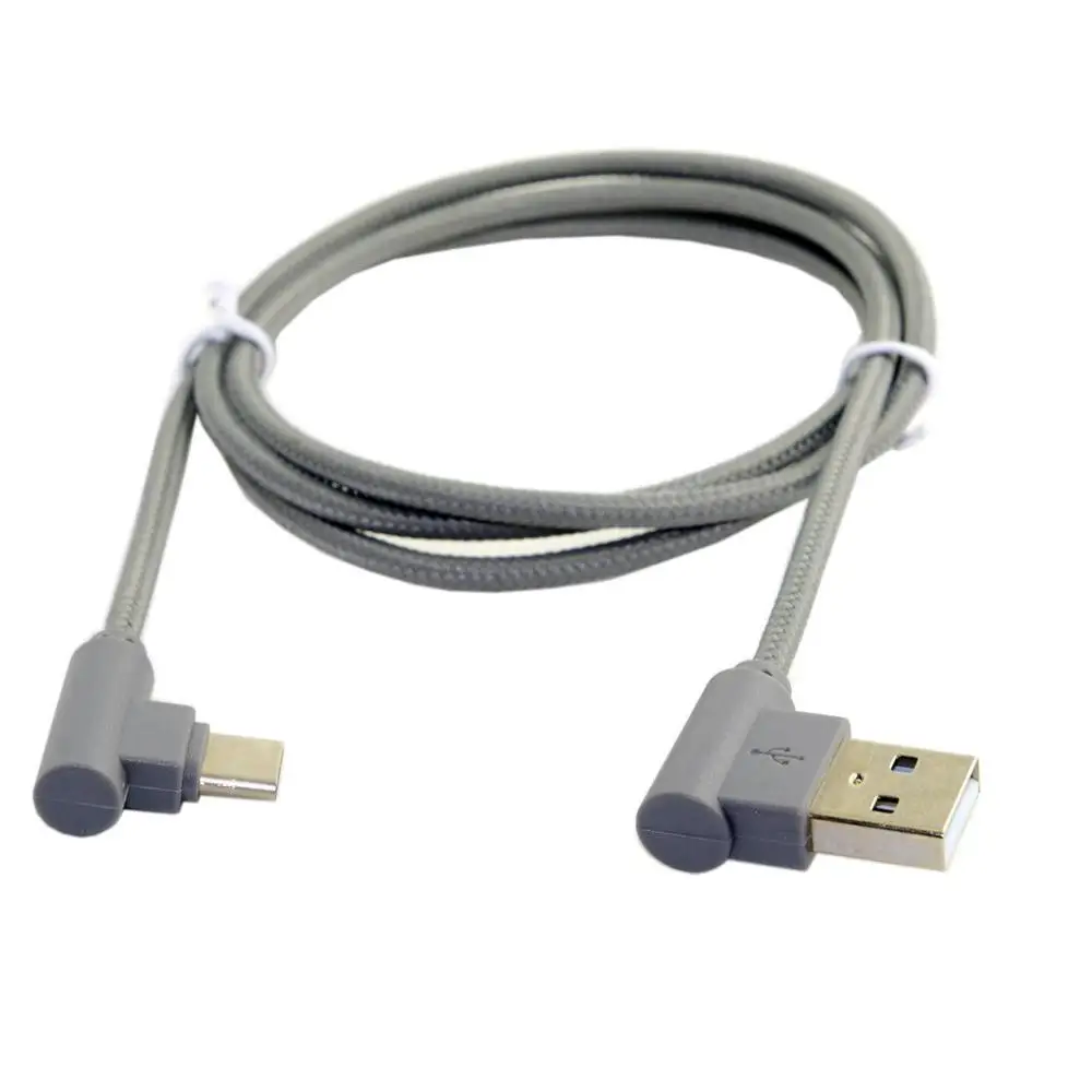 Xiwai USB-C 3,1 type-C налево под углом 90D USB 2,0 кабель для передачи данных с рукавом для планшета