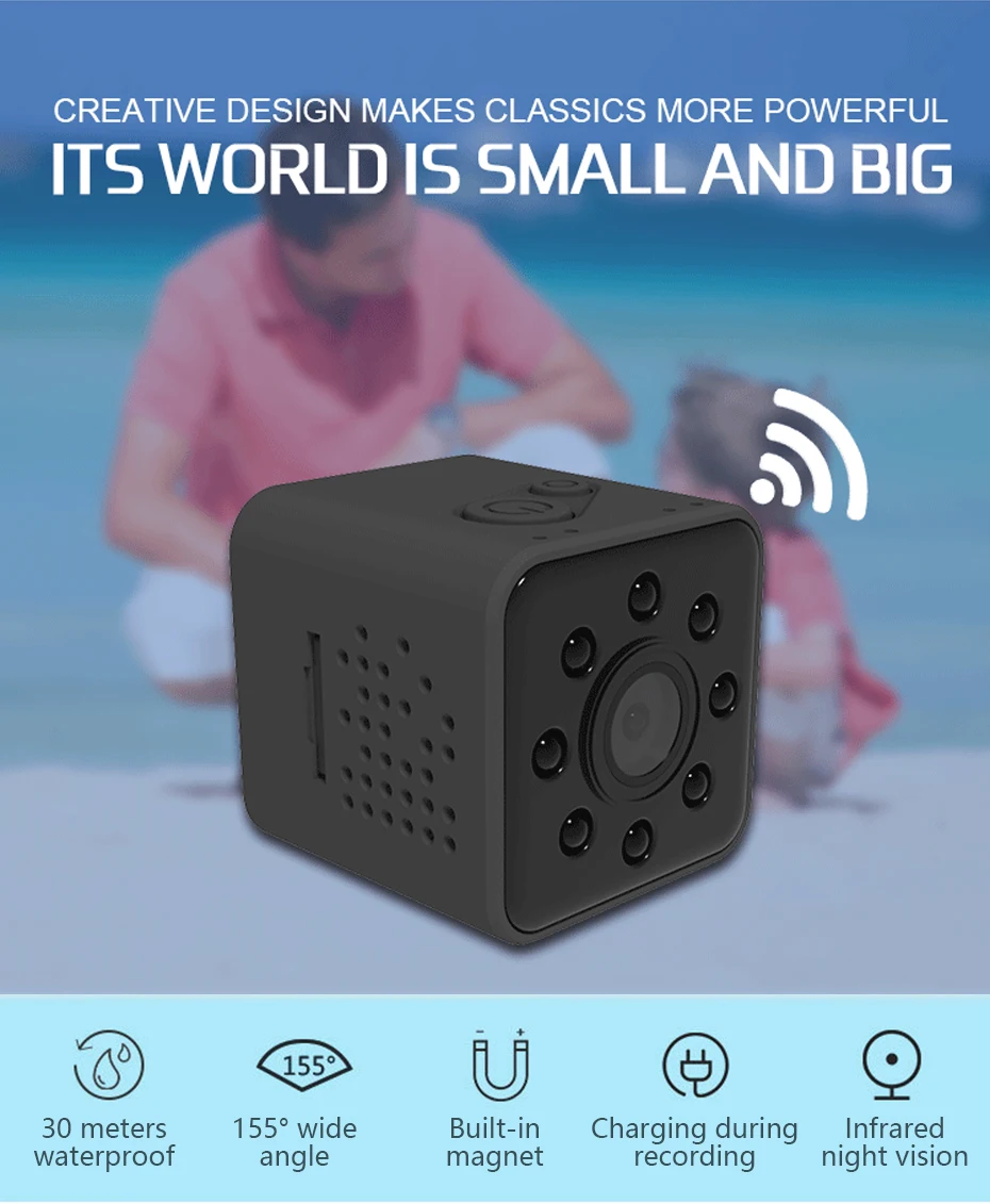 SQ23 мини-камера Wi-Fi Full HD 1080p широкоугольный микро-камера Wi-Fi водостойкая мини-видеокамера ночного видения видеомагнитофон Pk SQ13
